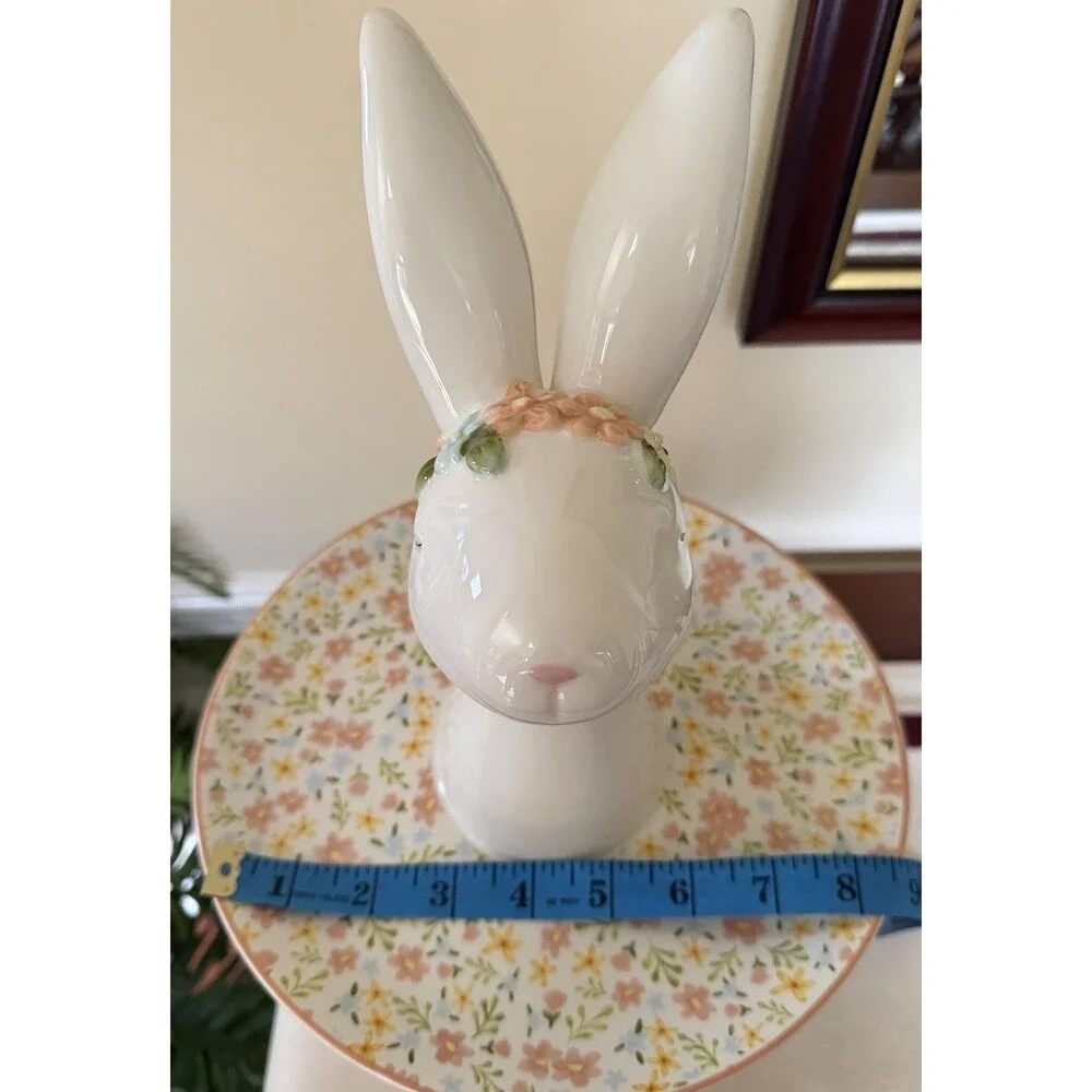 MacKenzie-Childs Posie Patch Rabbit Sweet Stand NEW   In Box